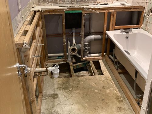 Bathroom damage - before